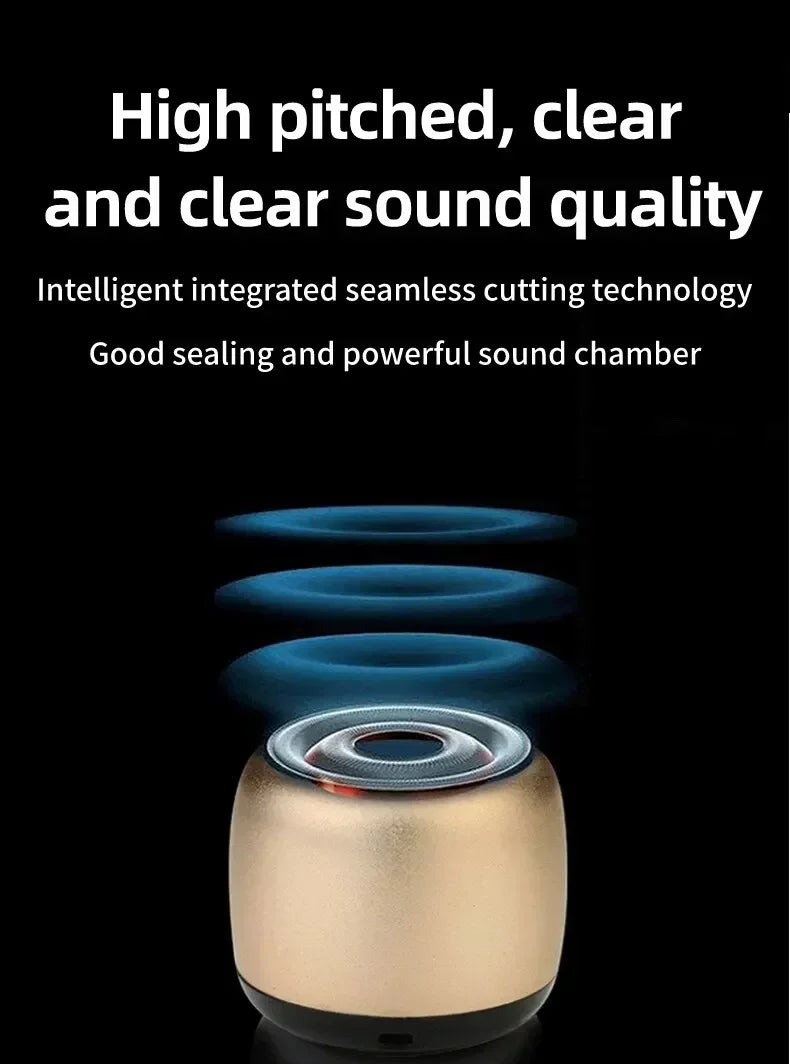 Mini Bluetooth Speaker HD Sound with Bass Smallest Wireless Speaker for Phone PC Tablet with Selfie Button Call Function Cute