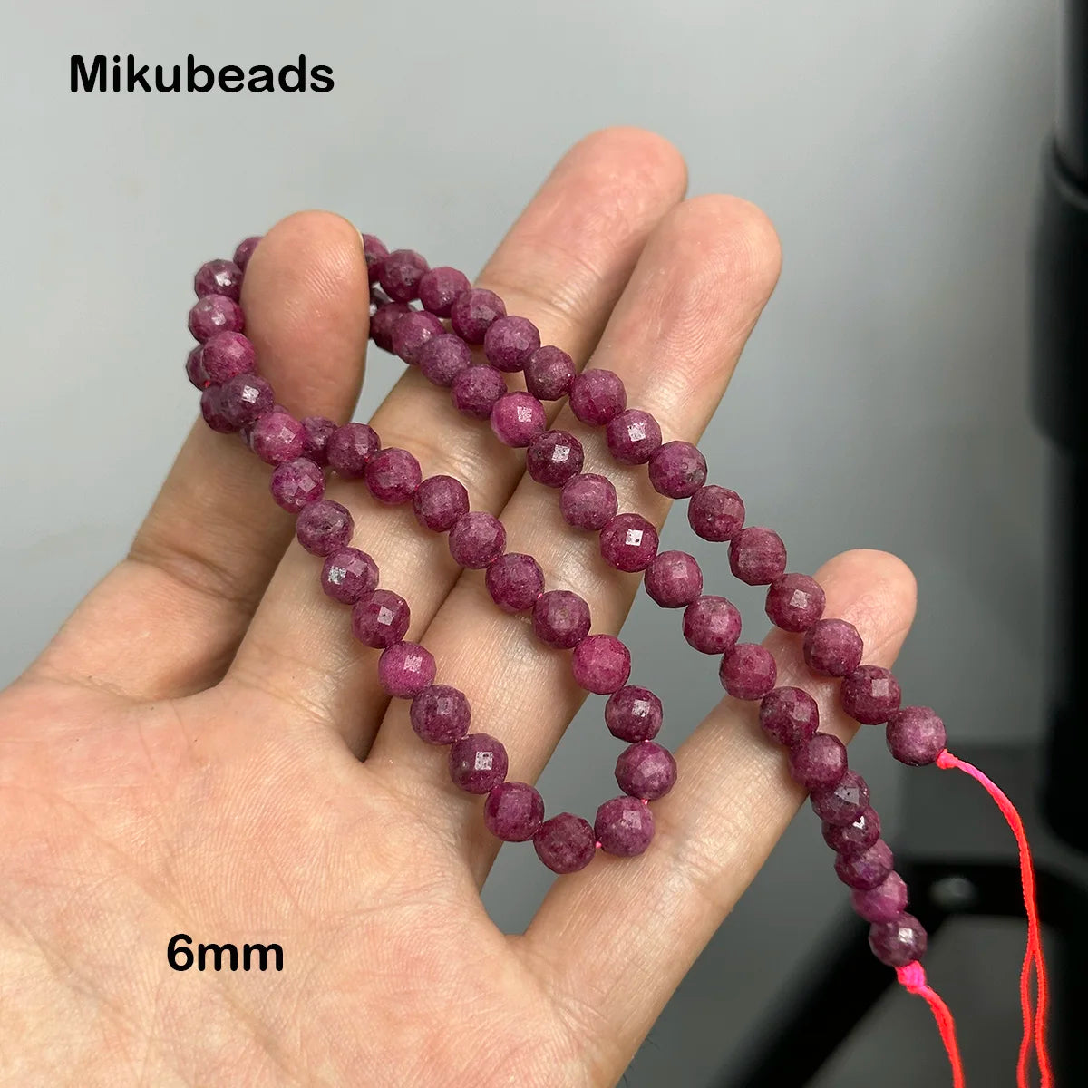 Wholesale Natural 3mm 4mm 6mm Ruby Faceted Round Loose Beads For Jewelry Making DIY Bracelets Necklace Strand Gift 38cm