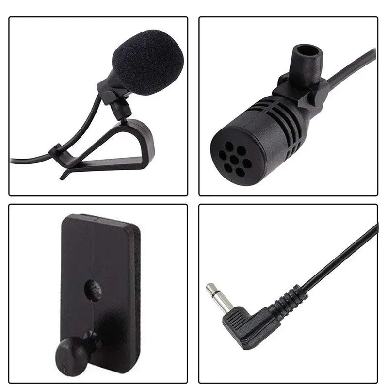 Car Microphone Audio Navigation Wired Clip External Wires Auto Mics Radio 3m Long Mic Stereo 3.5mm Mono 2.5mm SM Lotus Jack Plug