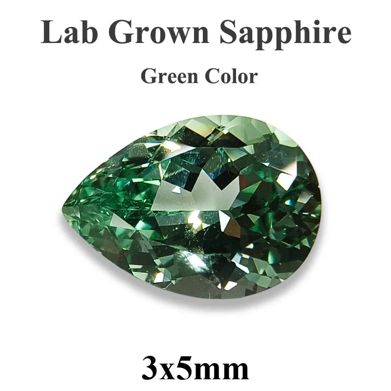 Lab Grown Sapphire Pear Cut Multiple Colors Available VVS1 Gemstone DIY Jewelry Making Materials with Selectable Certificate