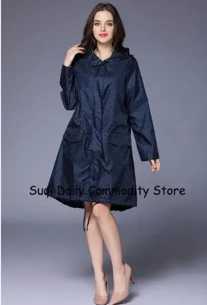 Fashion Women Lightweight Poncho Waterproof Long Raincoat Men Adults Outdoor Windproof Rain Coat Jacket Hiking Rainwear