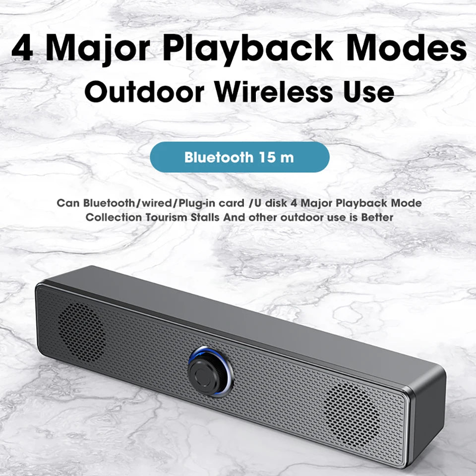 PC Soundbar Wired/Wireless Bluetooth Speaker 4D USB Powered Soundbar for TV Pc Laptop Gaming Home Theater Surround Audio System