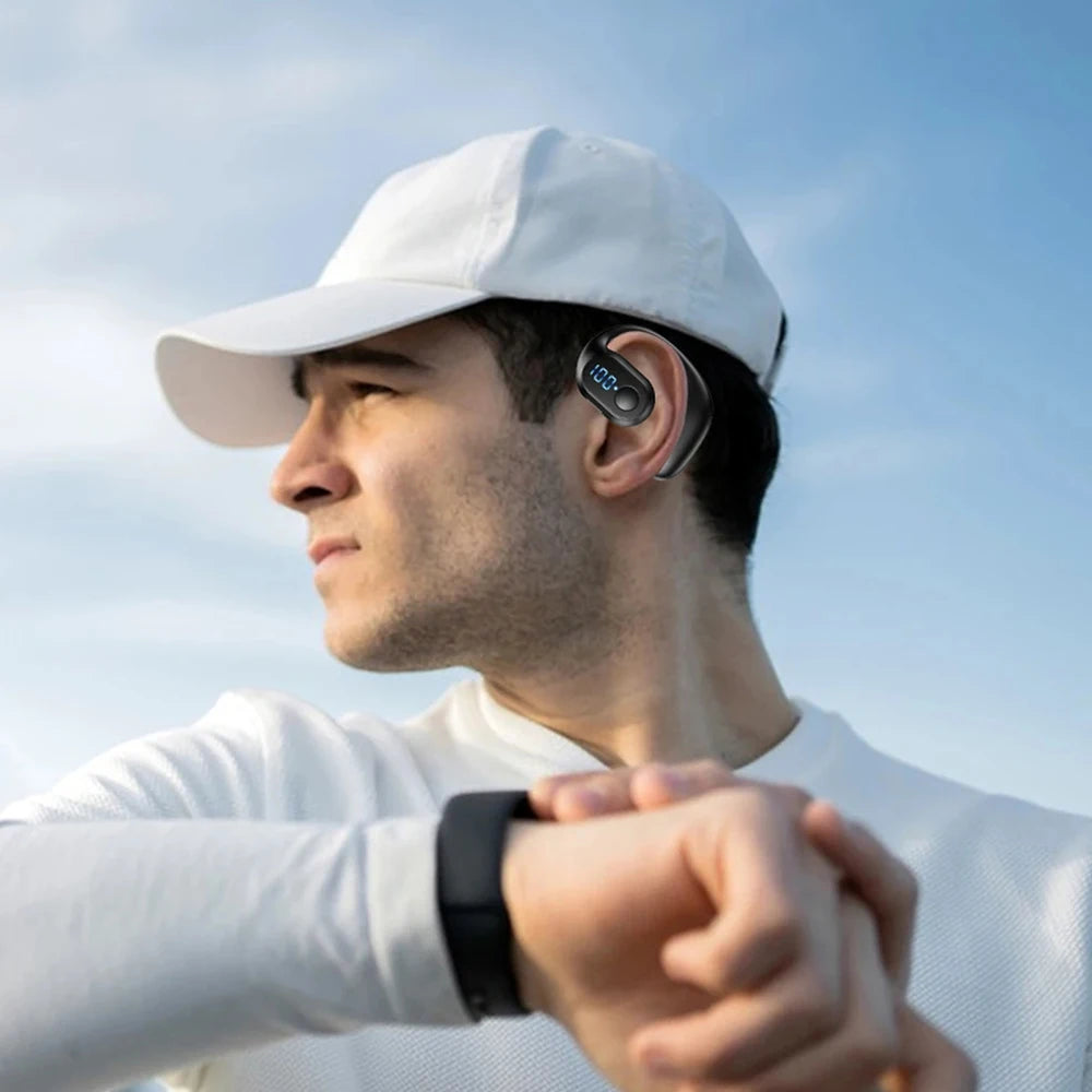 Bluetooth 5.4 Ear Hook Headphone With Mic TWS Wireless Earphone HiFi Stereo Noise Reduction Driving Headset Waterproof Earbud