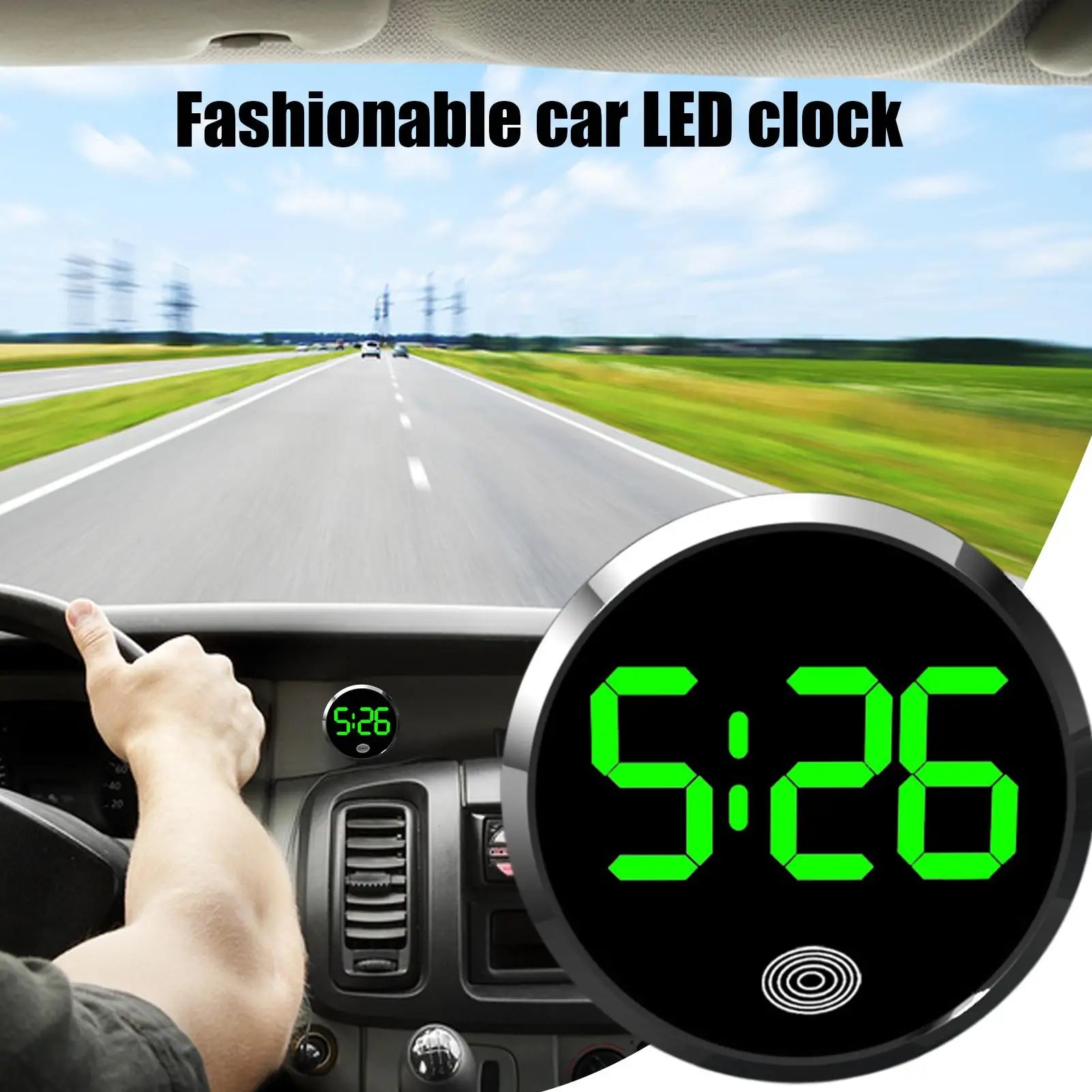 Car Clocks for Dash Touch-Control Digital Small Clock Light Watch with LED Display for Vehicle RV Home Travel Fridge Classroom