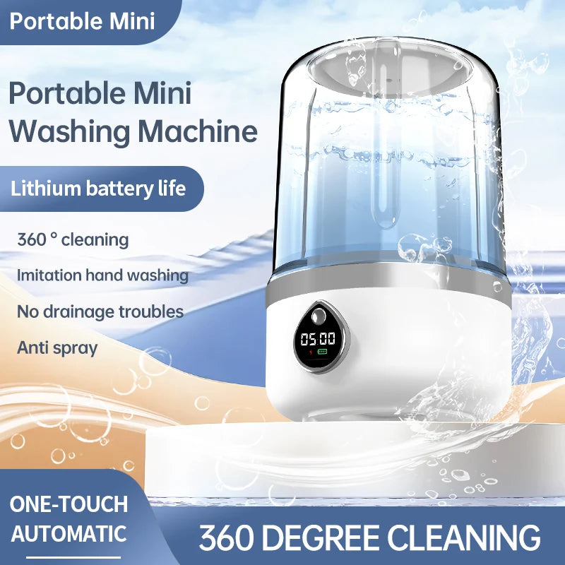 Mi Portable Wireless Washing Machine Underwear Cleaner 1.5L Mini Socks Washing Machine With LED Laundry Bucket
