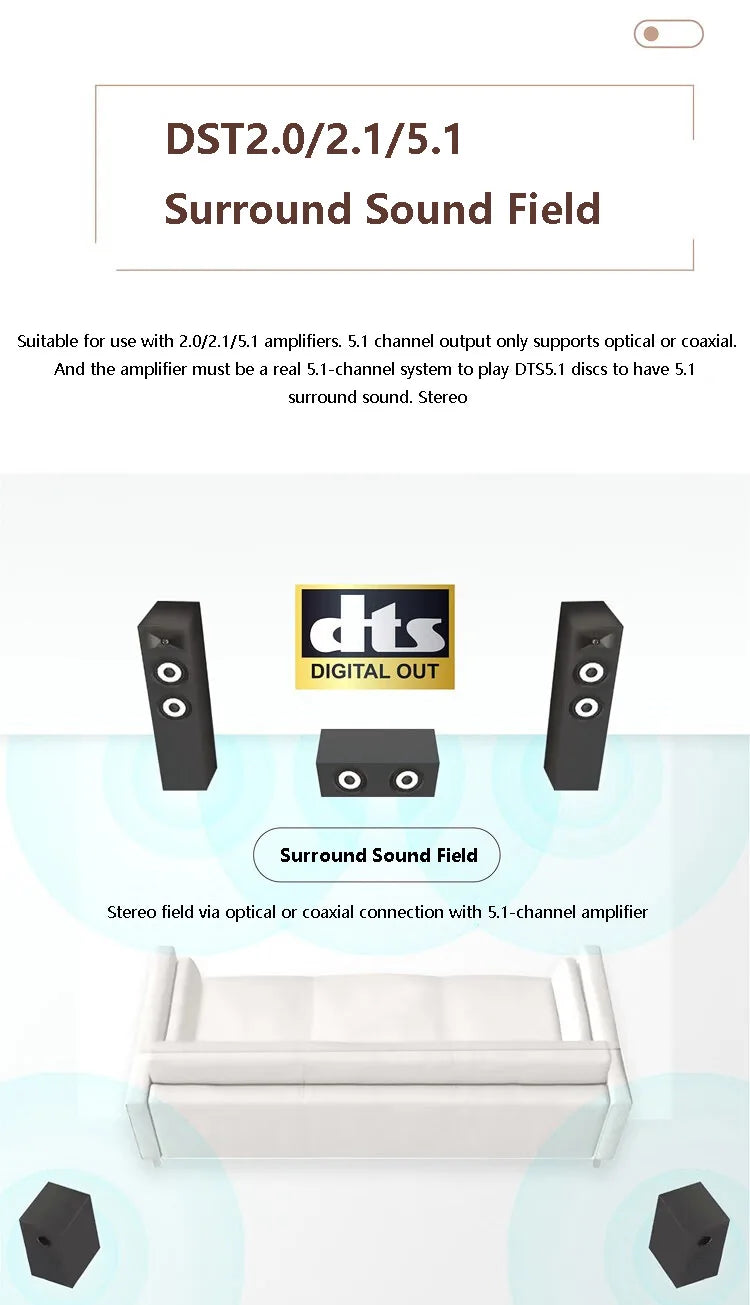 Audiophile HIFI CD Player Bluetooth 5.0 USB Lossless Music Player Balanced Digital Optical Coaxial Output DTS Music Turntable