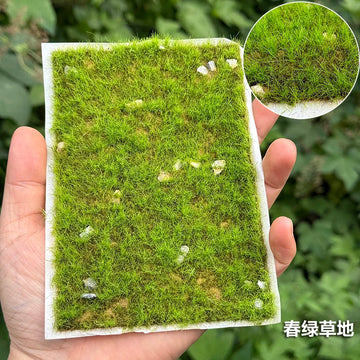 11*15cm Model Grass Turf With Stone Lawn Model Material Micro Landscape Platform Diy Material 1/64 Scale Train Railway Layout