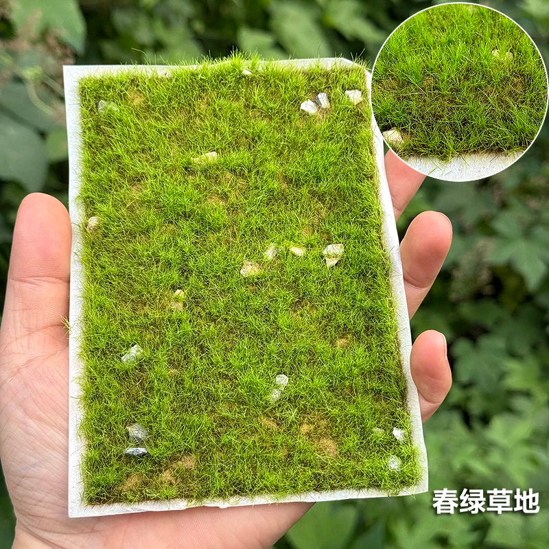 11*15cm Model Grass Turf With Stone Lawn Model Material Micro Landscape Platform Diy Material 1/64 Scale Train Railway Layout