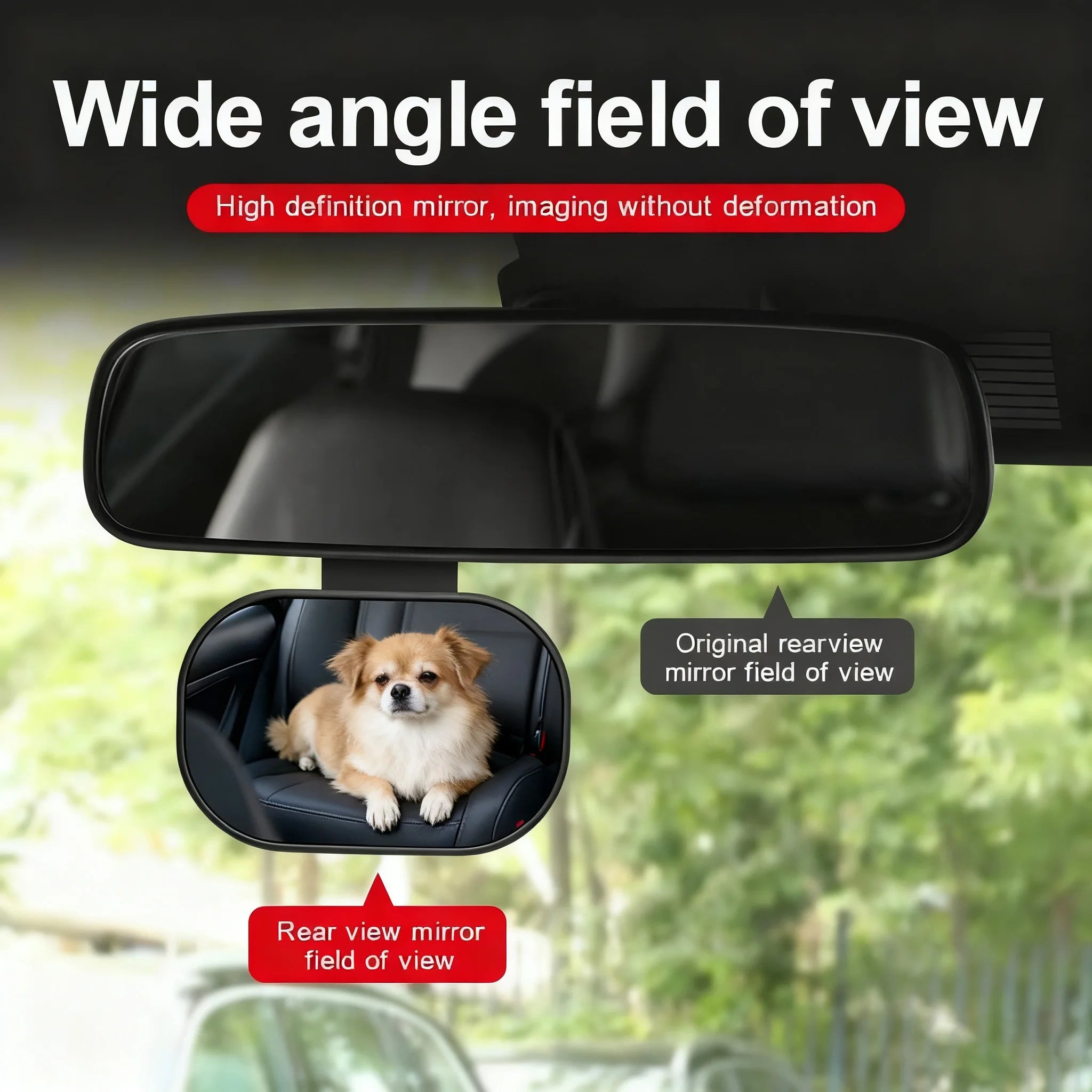 New Car Rearview Mirror Wide View Safety Mirror For Windshield Infant Car Seats Clear Reflection 360-Degree Rotatable Adjustable