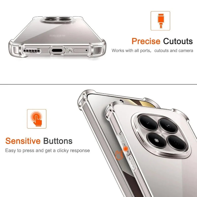Case For Redmi Note 15 Pro 5G Pro+ Plus Note 15 Pro 4G Protective Cover Four Corners Shockproof Bumper Coque Fundas