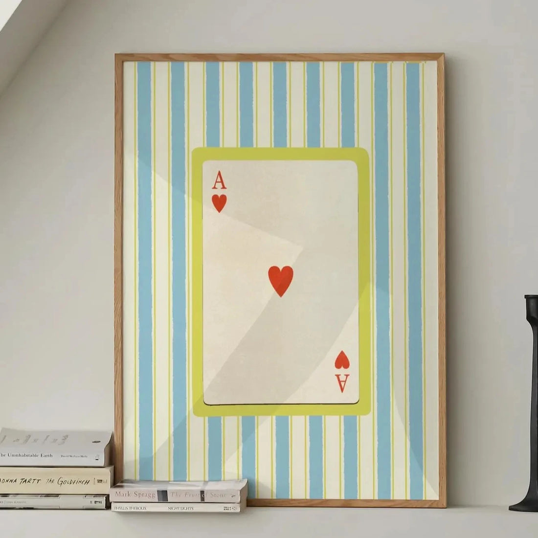 Queen of Hearts Wall Art Print Colorful Playing Card Maximalist Card Decor Dopamine Queen Illustration Bar Cafe Decor Wall Decor