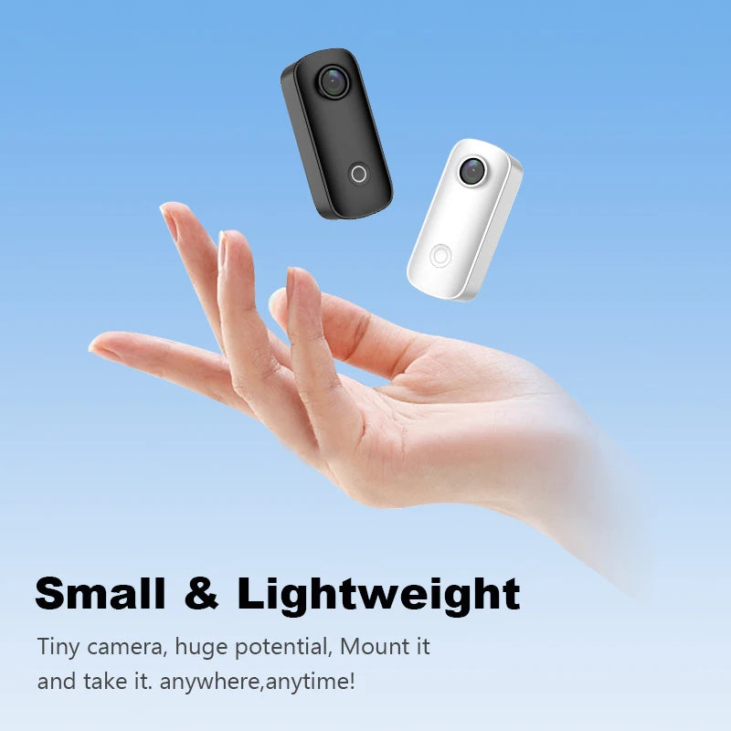 SJCAM Pocket 4K Mini Camera with Waterproof Case C100 Plus EIS Action Cam Magnetic Wearable for Helmet Motorcycles Cycling Vlog