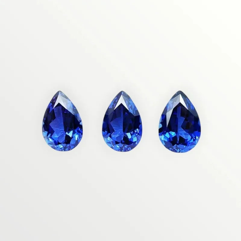 S-S-Lab Grown Sapphire Pear Cut Royal Blue Color  AAA+Clarity Gems for Jewelry Setting&Custom Design Selectable  Certificate