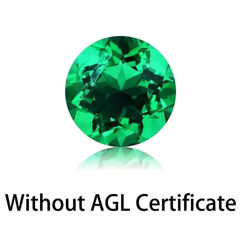 Lab Grown Columbia Emerald Round Shape Hand-cut Gemstone VVS1 for Jewelry Rings Earrings Making Selectable Certificate