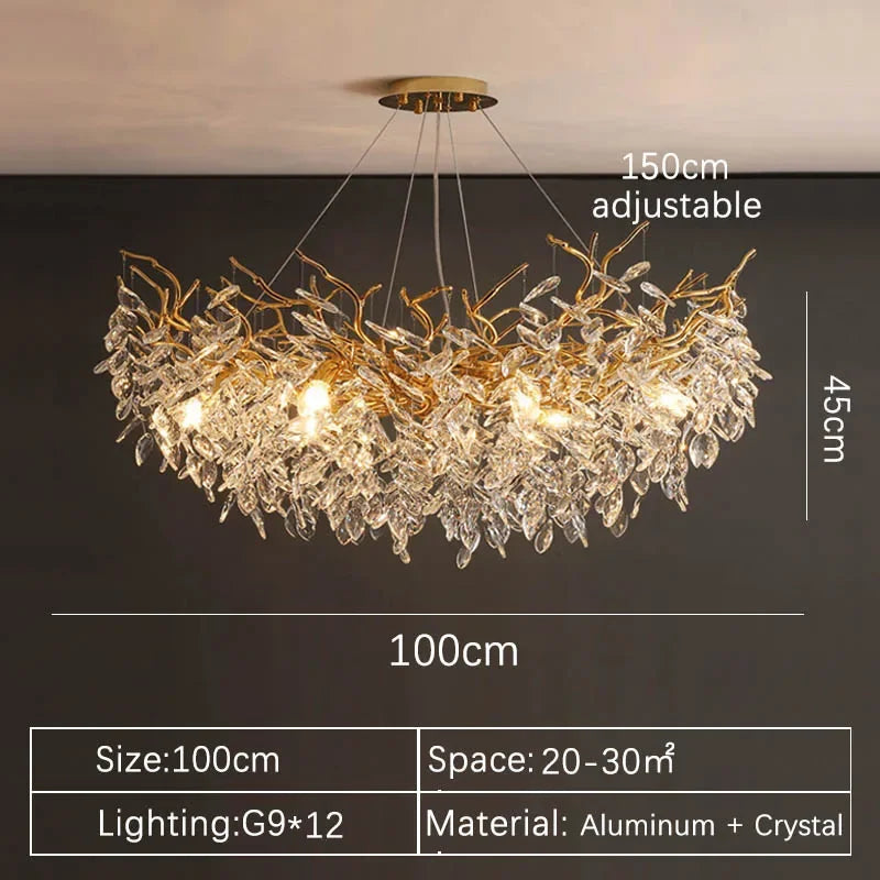 Luxury Modern Ceiling Chandelier Interior Decoration Villa Dining Living Room Crystal Pendant Lamp Home LED Lighting Fixtures