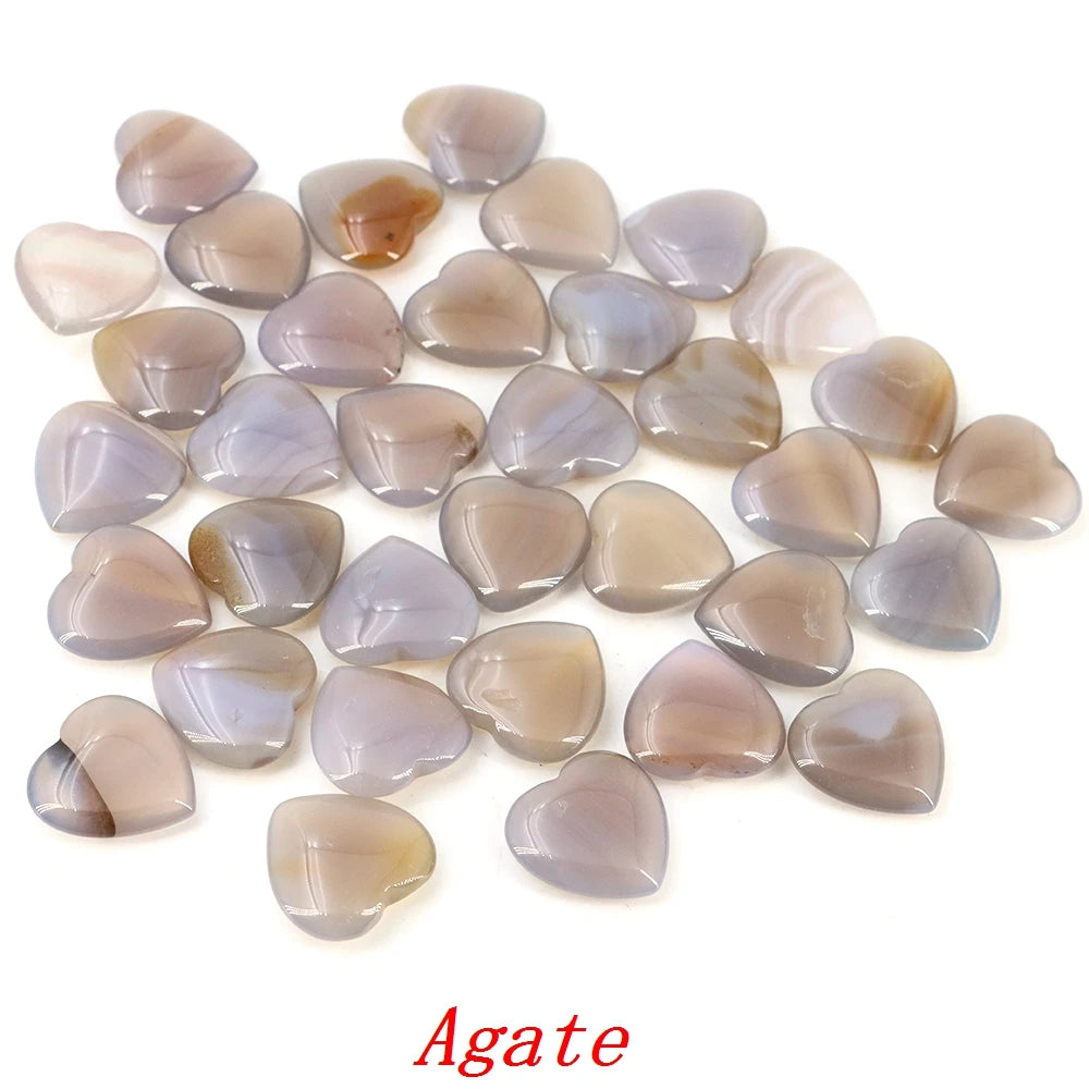 Lots Wholesale Gem Heart Shape LOVE 20MM Natural Crystal Amethyst Agate Bead Healing Reiki Natural Stone Gift Supplies