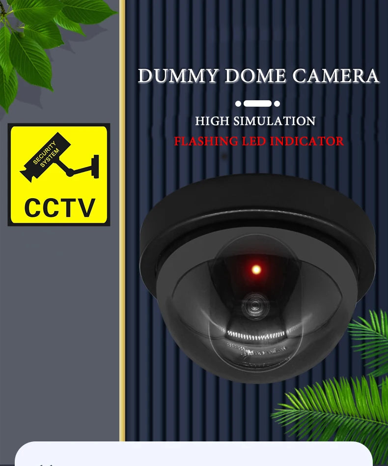 Creative Flashing Led Fake Camera Black Plastic Dome CCTV Dummy Camera Surveillance Security System Power Via AA Battery