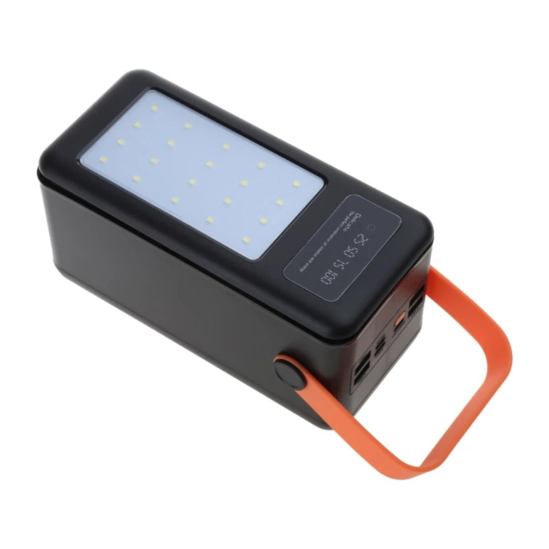 DIY Power Bank Case 18650x21 PD QC4.0 3.0 22.5W Fast Charge Battery Storage Box with Micro Type-c Charging Cable Camping Light