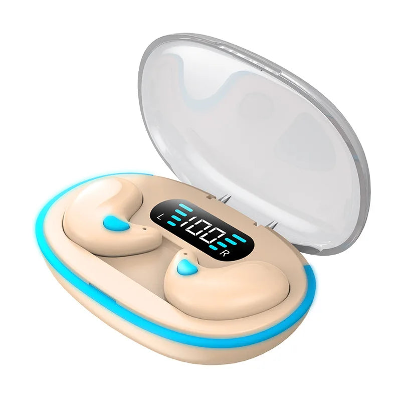 X55 Mini Earphone Stereo Hidden Headsets with Mic HD Call Waterproof Sleeping Earbuds Wireless Mini Headphones TWS Bluetooth