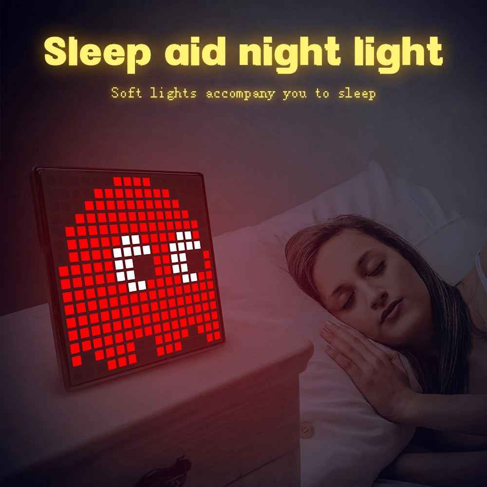 64x64 Pixel Screen Smart LED Pixel Display with APP Control Programmable Night Light DIY Options Animation For Home Bedroom Bar