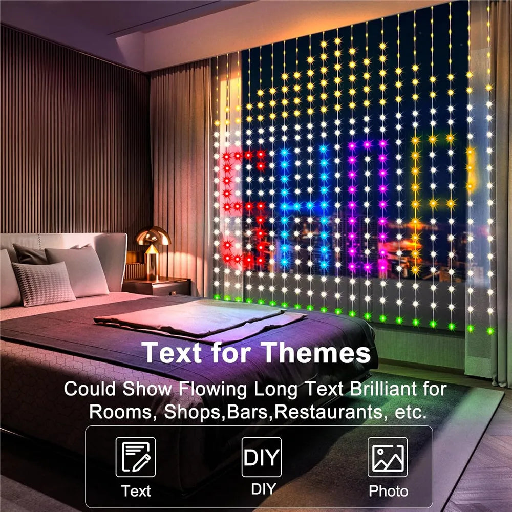 400-800 LED Smart Curtain Lights String Lights with App Remote Control Music Sync Christmas Curtain String Outdoor Fairy Lights