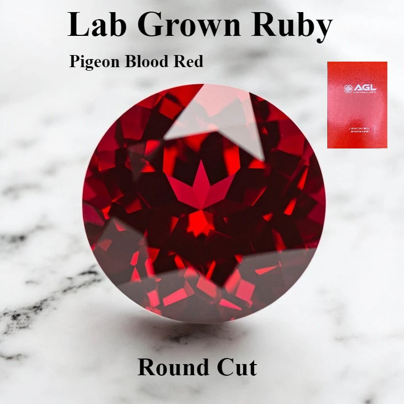 Lab Grown Ruby Various Shape Pigeon Blood Red Charms Gemstone for DIY Jewelry Making Materials Selectable Certificate