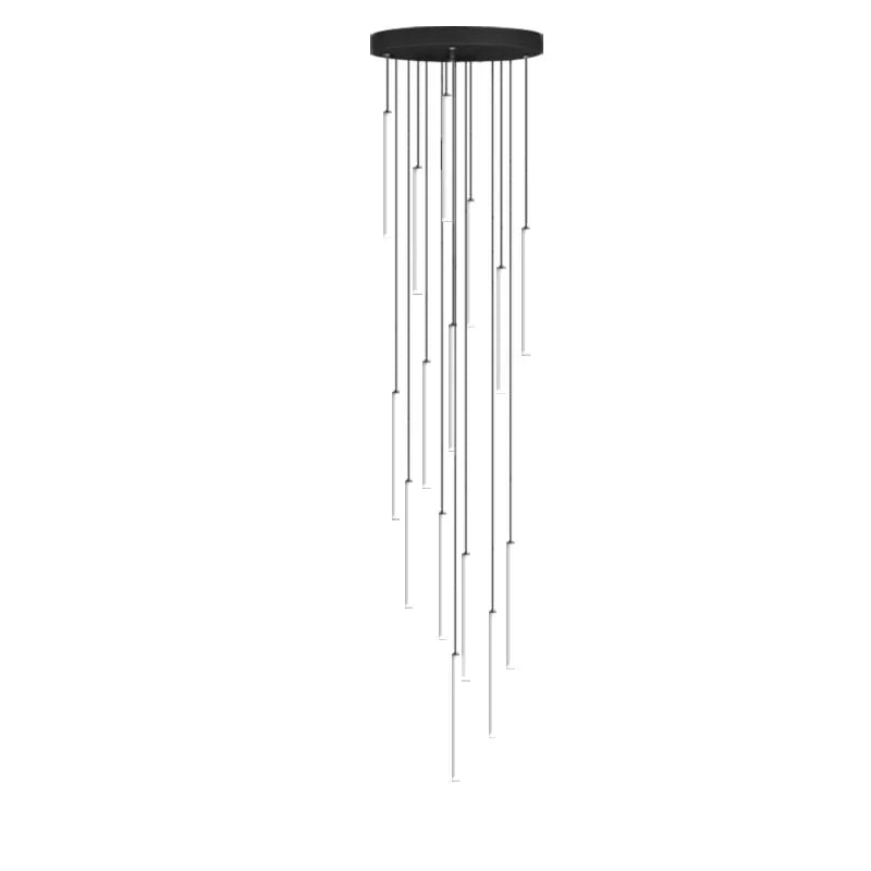 Villa Hanging Pendant Light Rotating Linear Staircase Acrylic Chandelier For Home Living Room Lobby Restaurant Luminaires Decora
