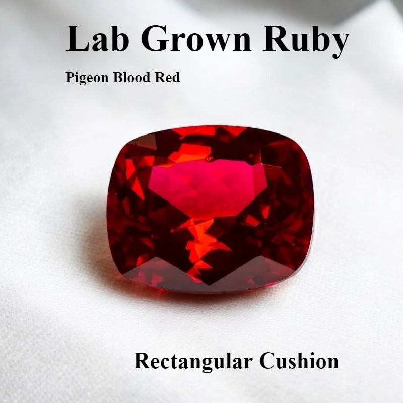 Lab Grown Ruby Various Shape Pigeon Blood Red Charms Gemstone for DIY Jewelry Making Materials Selectable Certificate