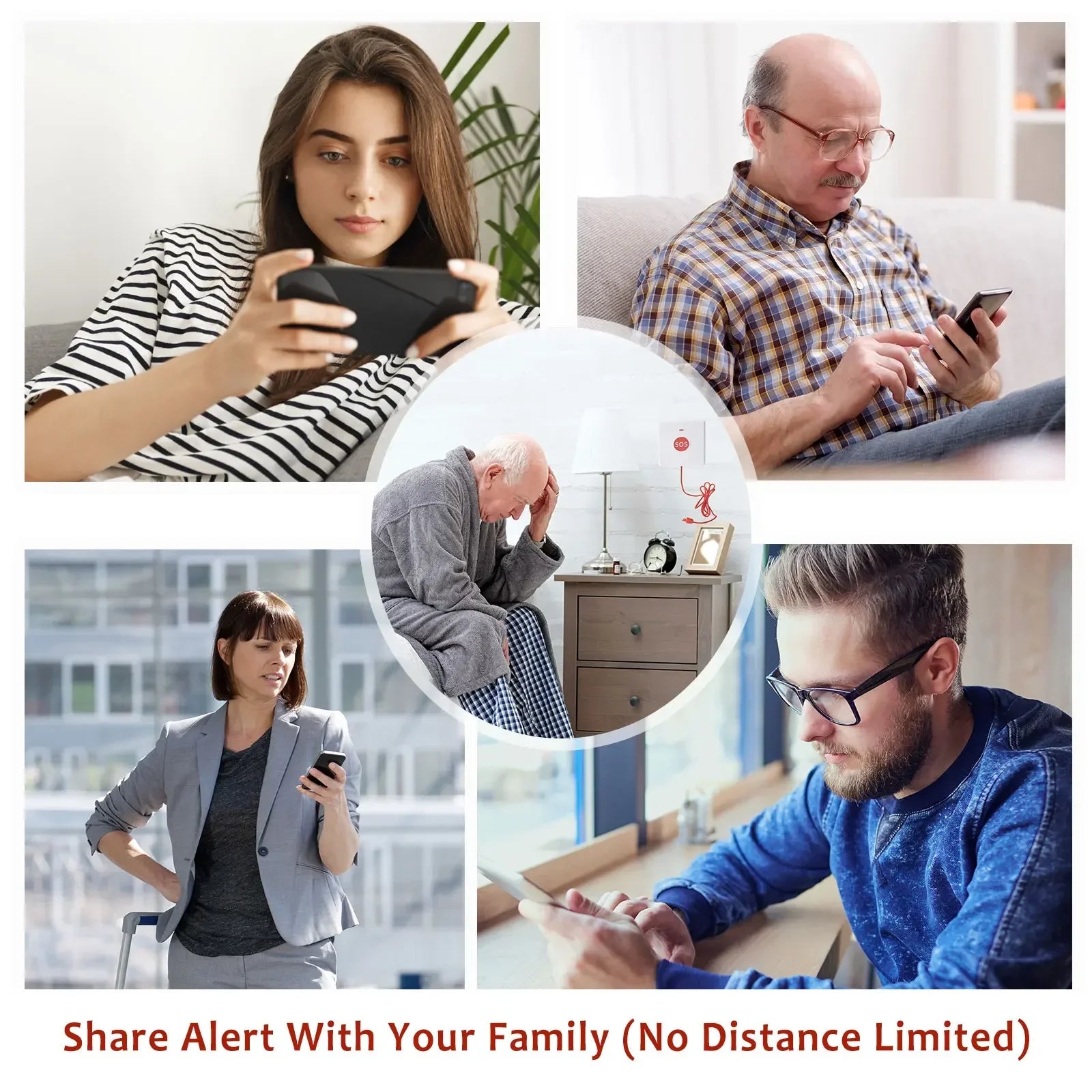 Topvico Tuya SOS Button WiFi Emergency Button for the Eldely Alarm, Fall Alert Call, Panic Button Bracelet Seniors Old People