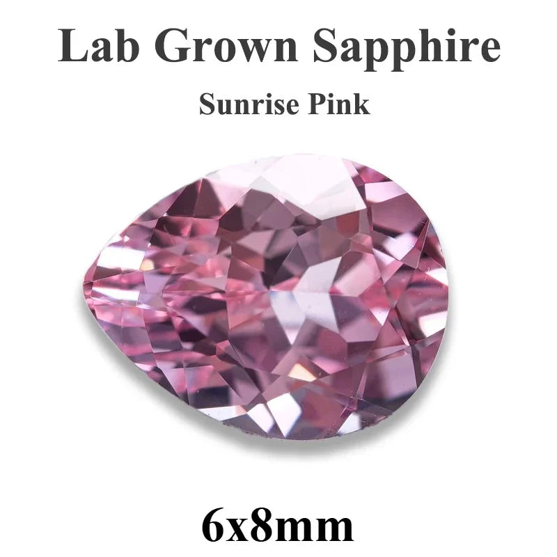 Lab Grown Sapphire Pear Cut Multiple Colors Available VVS1 Gemstone DIY Jewelry Making Materials with Selectable Certificate