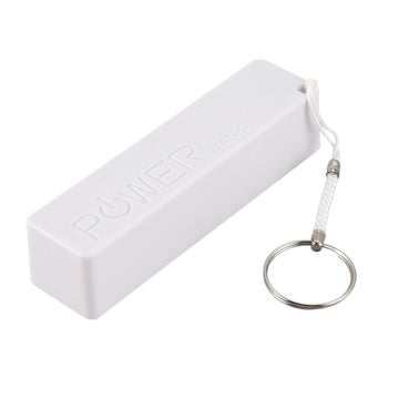 Portable External Power Bank Battery Charger 18650 with Keychain (Without Battery) (White)-BLife