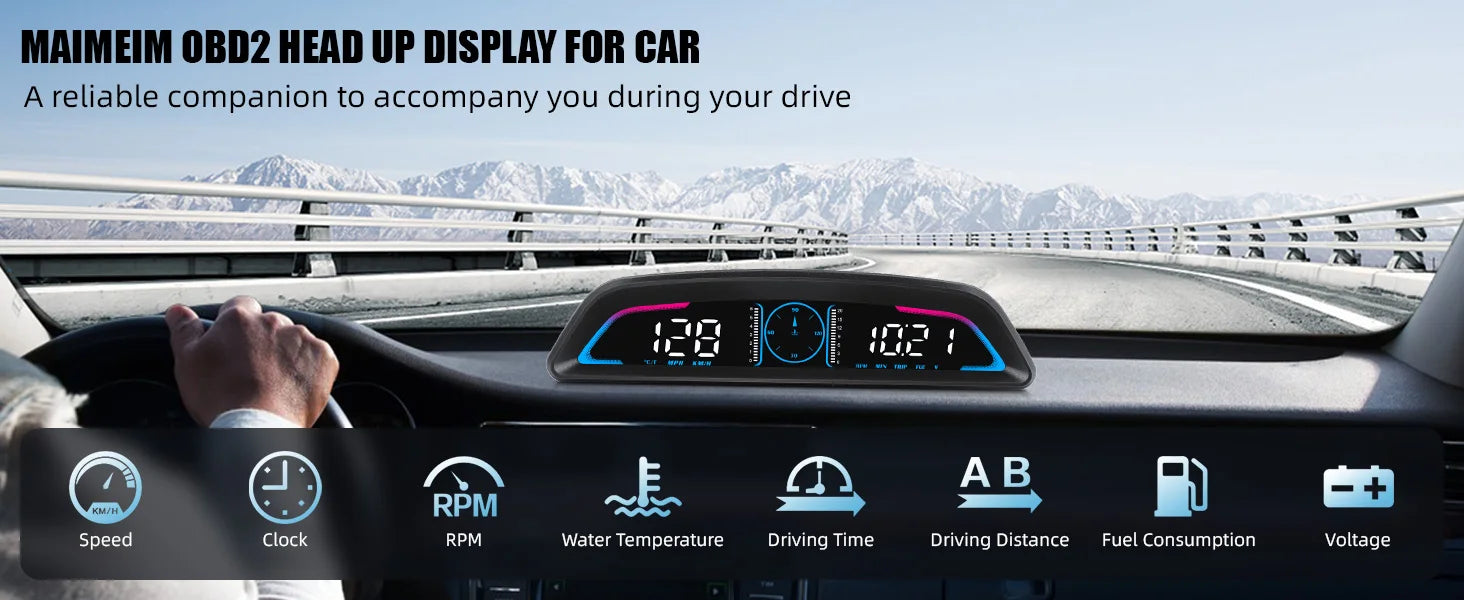 Car OBD/GPS B3 G3 Head Up Display Digital Speedometer Multifunctional HUD Display With Alarm Function Car Auto Accessories