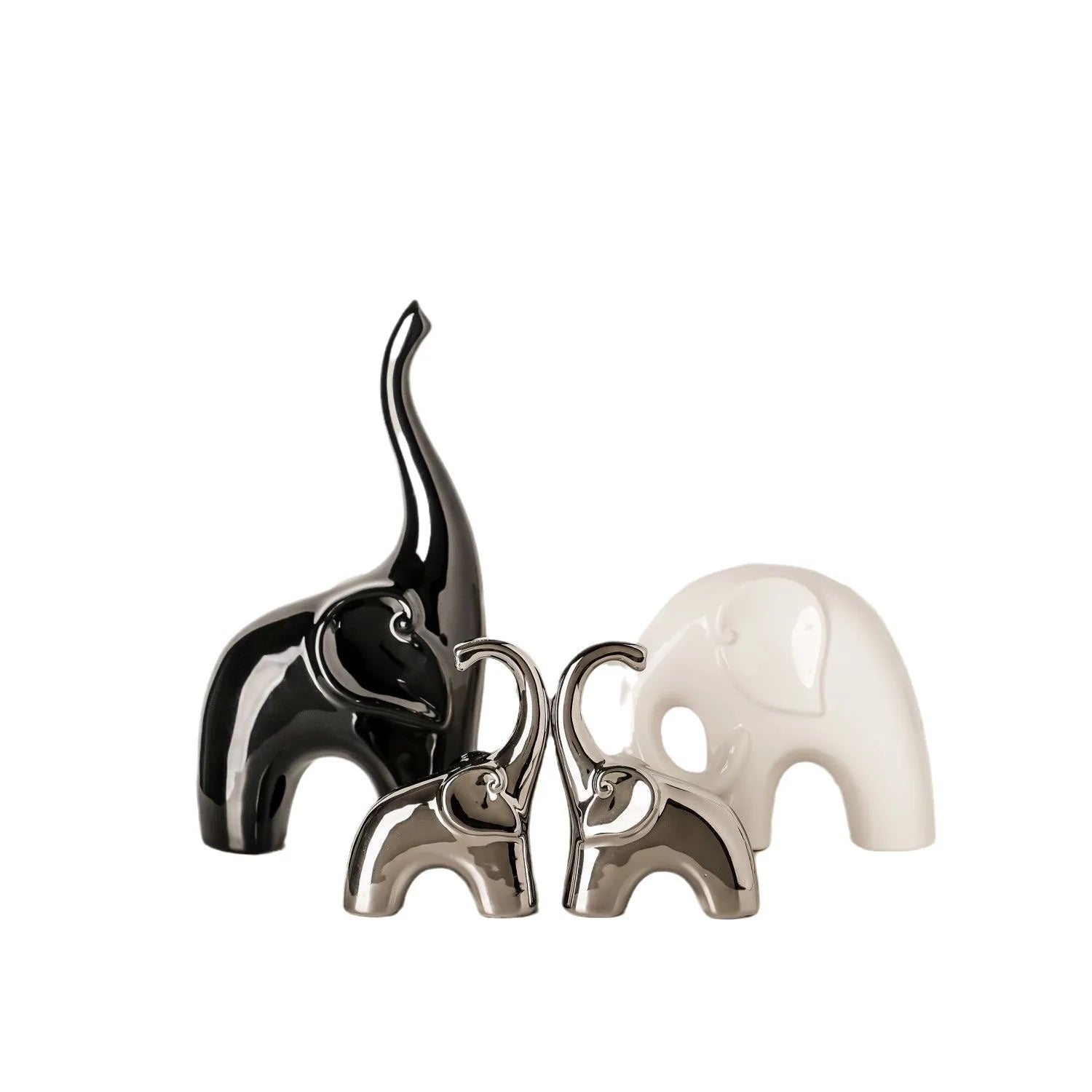 Porcelain Elephant Statue, Minimalist Animal Sculpture for Living Room, Luxury Home Decor, TV Cabinet & Bar Showpiece