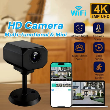 4K HD WiFi Security Camera for Home Mini Smart Indoor IP Surveillance with APP Remote Monitoring Portable Design 2026 NEW