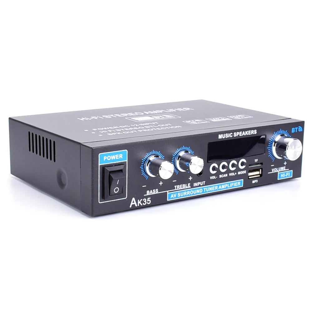 ak35 800W Digital Amplifiers 100-240V /12V Bass Audio Power Bluetooth AMP Hifi FM Subwoofer Speakers Car Boat Caravan