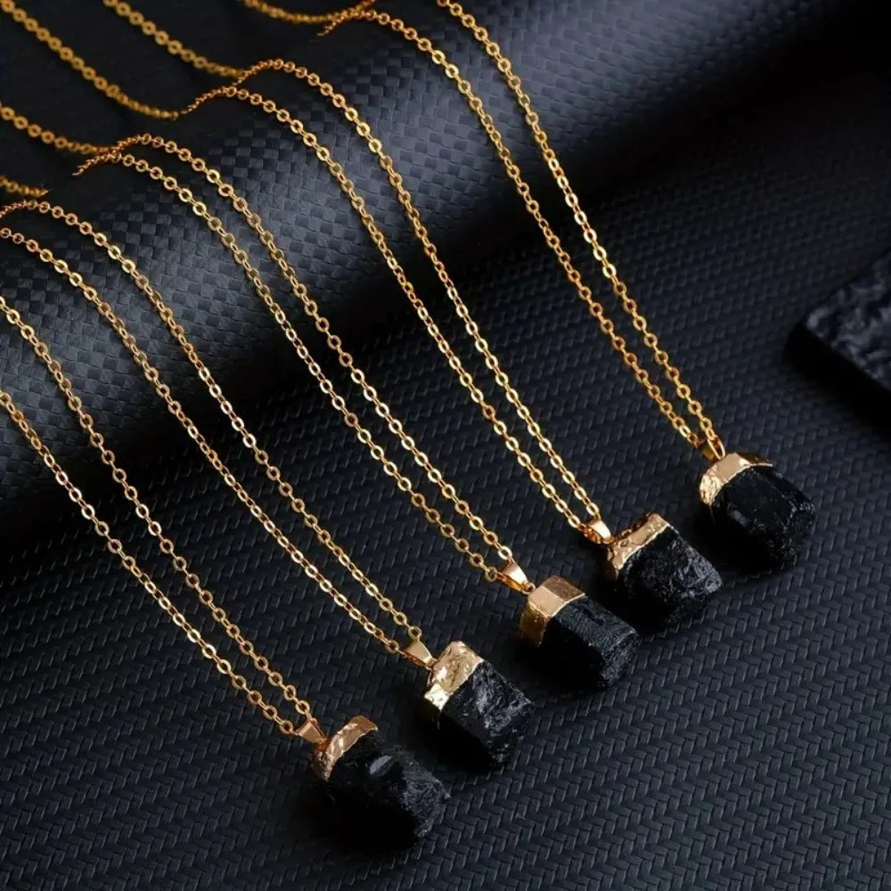 Natural Black Tourmaline Stone Irregular Pillar Energy Gemstone Specimen Rough Original DIY Hanging Accessories Ornament