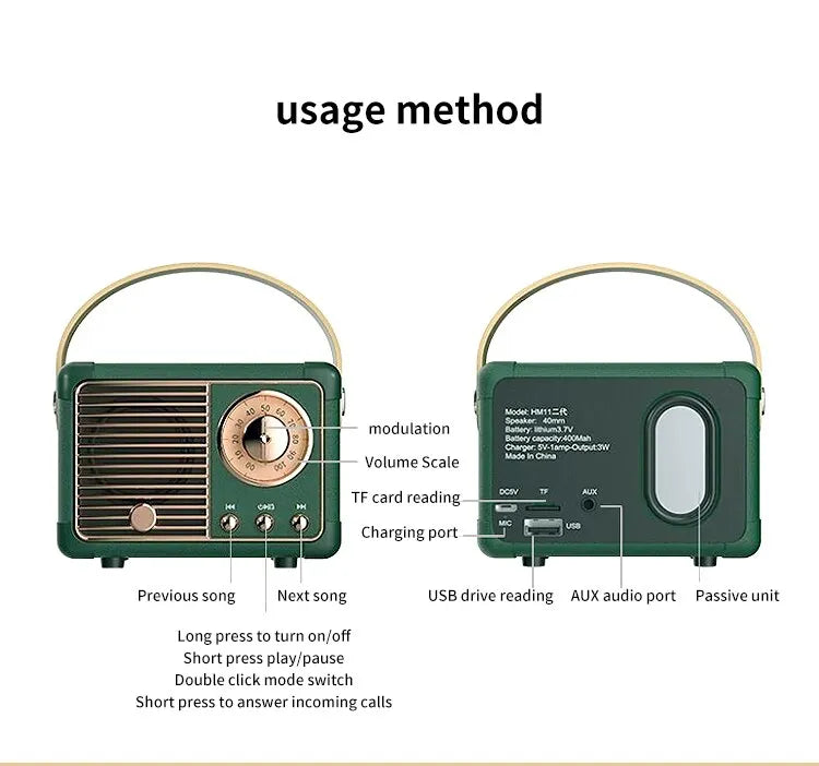 Caixa De Som Bluetooth Speaker Portable Sound Box Music Wireless Radio FM Mini Bocina Mp3 Coluna Column Blootooth Audio Baffle
