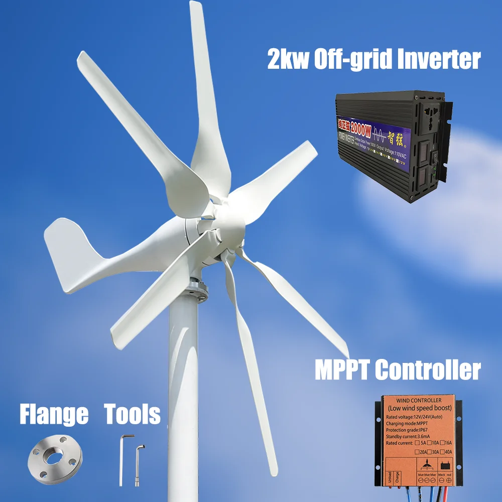 2000W 3000W Windmill Wind Turbine Generator Complete Power Supply System Kit Electric Generator Free Energy Home Appliance