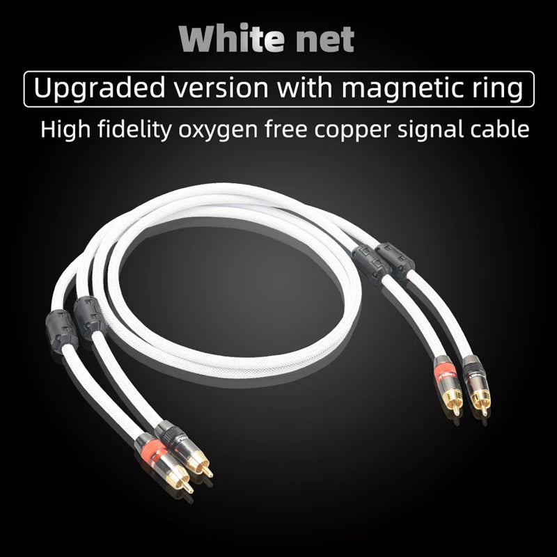 Hi-Fi Fine RCA Cable High Quality 4N OFC HIFI 2RCA-2RCA Male to Male Audio Cablemain core independent shielding One pair