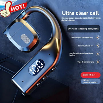 NEW Earhooks Wireless Bluetooth 5.4 Headphones Gaming Sports Headset HiFi Stereo Noise Reduction Earbuds Earphone With Microphon