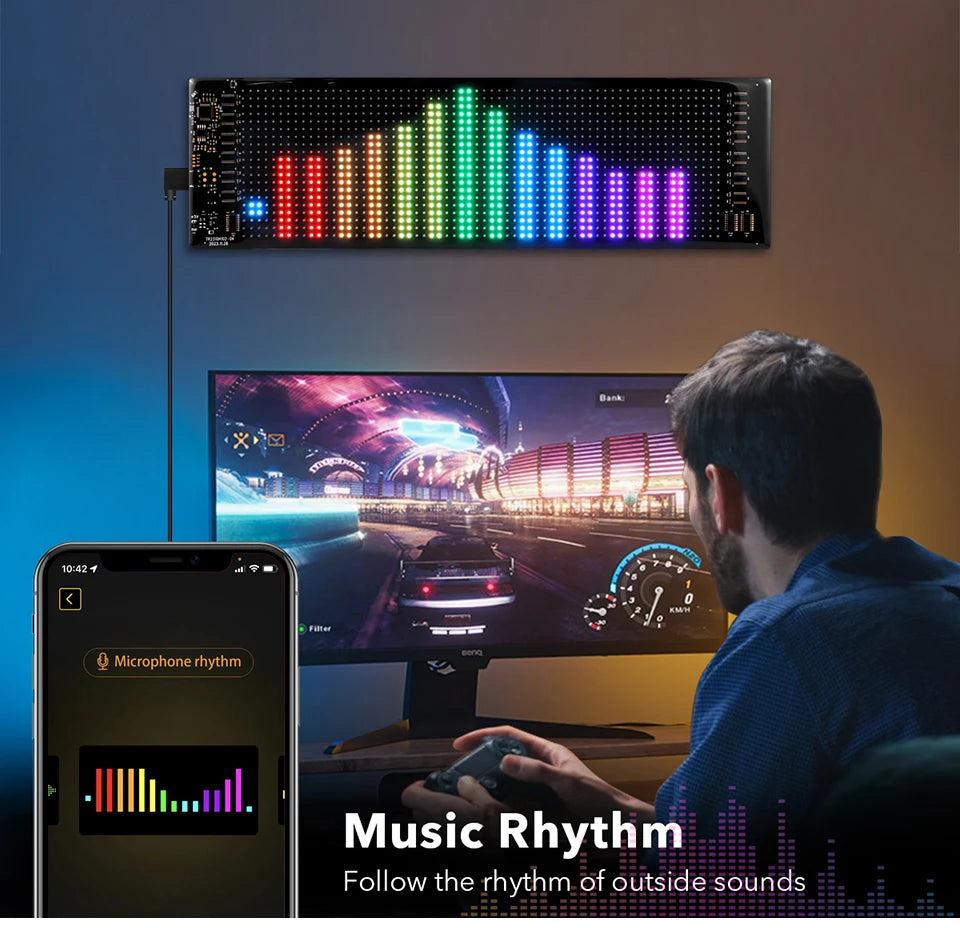 Smart Pixel LED Advertising Sign Scrolling Display Panel Screen BT APP Control USB 5V DIY Image Text Pattern Animation Creative