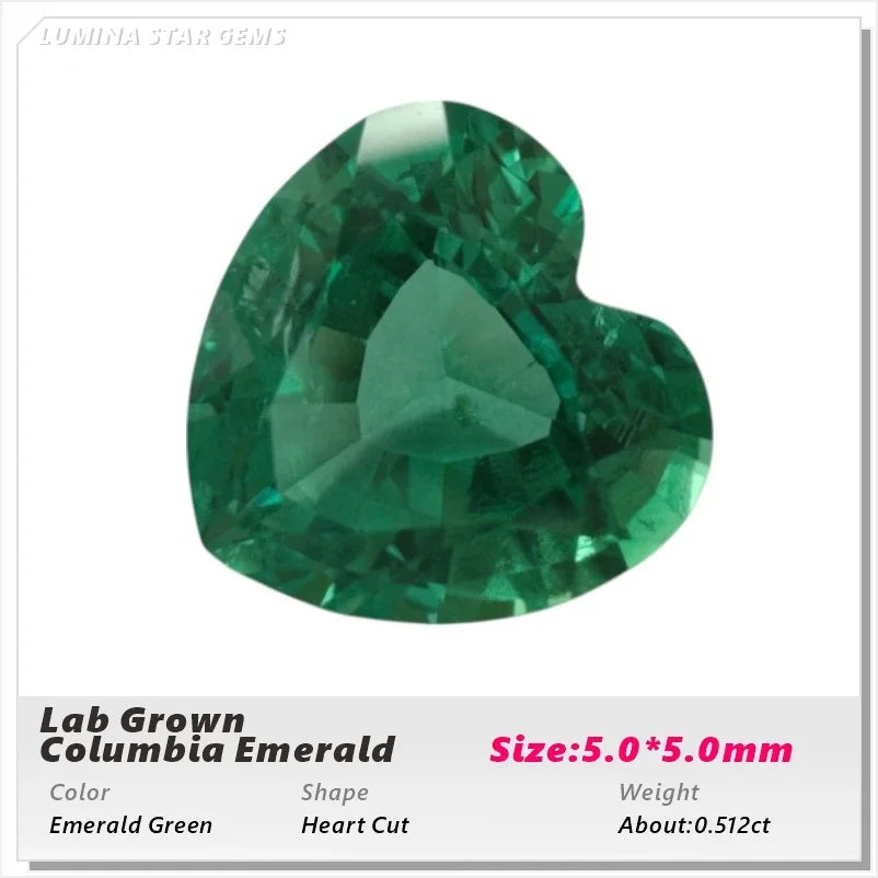 Lab Grown Colombian Emerald Stone High Quality Multiple Cuts Available Hydrothermal Hand-cutting Selectable AGL Certificate