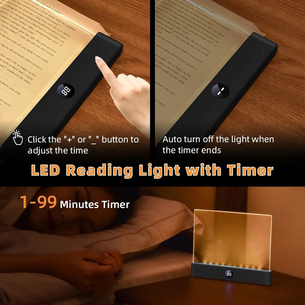 Tm Reading Light Smart Led Reading Light, Book Lights at Night, Rechargeable Clear Flat ...