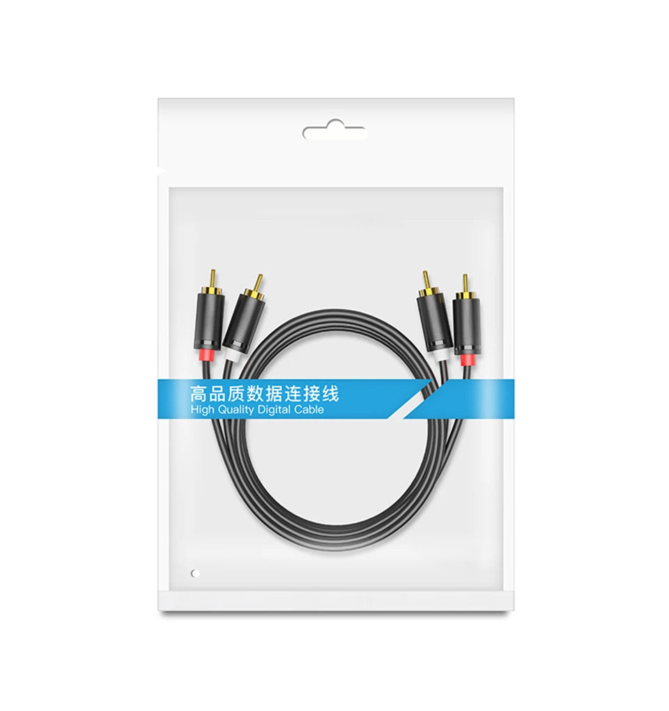 RCA Stereo Audio Cable 2RCA to 2RCA Male to Male Aux Audio Cables for HDTV Home Theater DVD Amplifier Speaker HIFI Dual RCA Cord