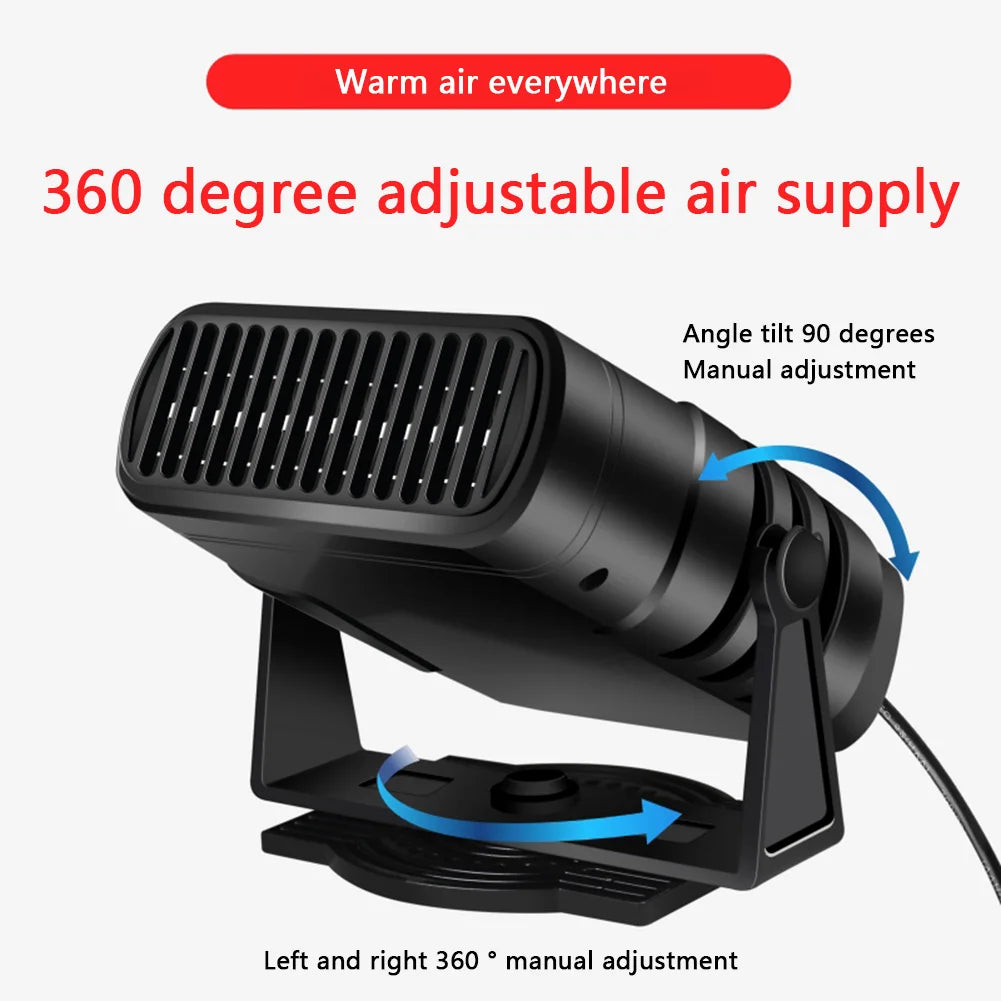 NEW 12V/24V Portable Car Heater Car Heater Fan 2IN1 Cooling Heating Auto Windshield Defroster Car Anti-Fog Heater Dryer 360°