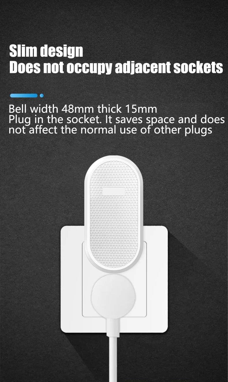 Smart Wireless Doorbell 433MHz 4 Volume Levels & Melody Chime Emergency Alarm for Elderly EU or US Plug Optional (White/Black)