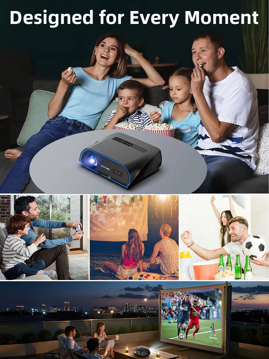 CAIWEI A10R Projector 4k Android for Home Full HD 1080P Auto Focus Wifi 6 3800 ANSI Smart TV Portable Beam projetores no brasil