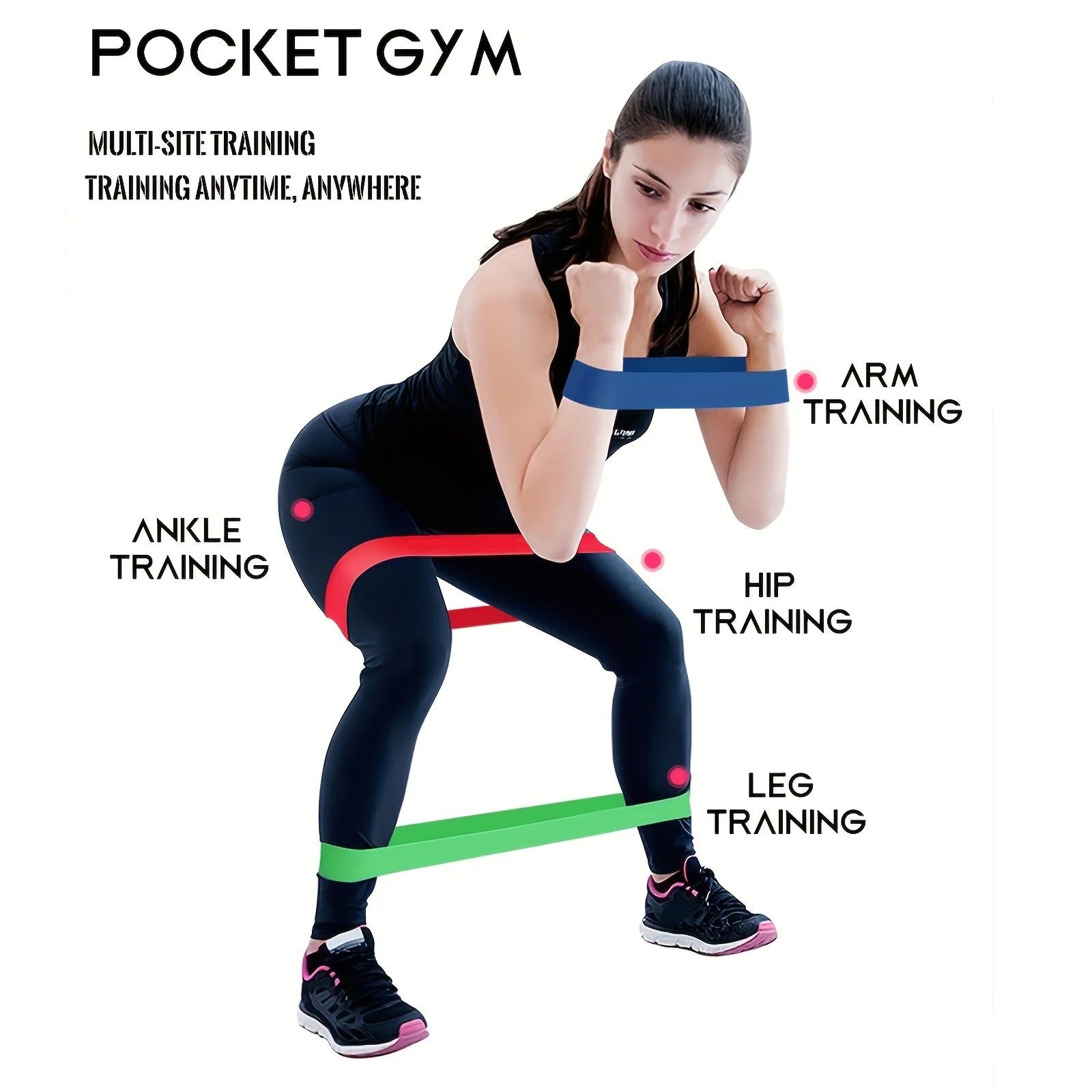 5Pcs Resistance Bands, Exercise Bands, Full Body Fitness Bands, Hips, Legs, Arms, Stretching, Home Gym, Fitness, Yoga and Pilates Stretching Bands