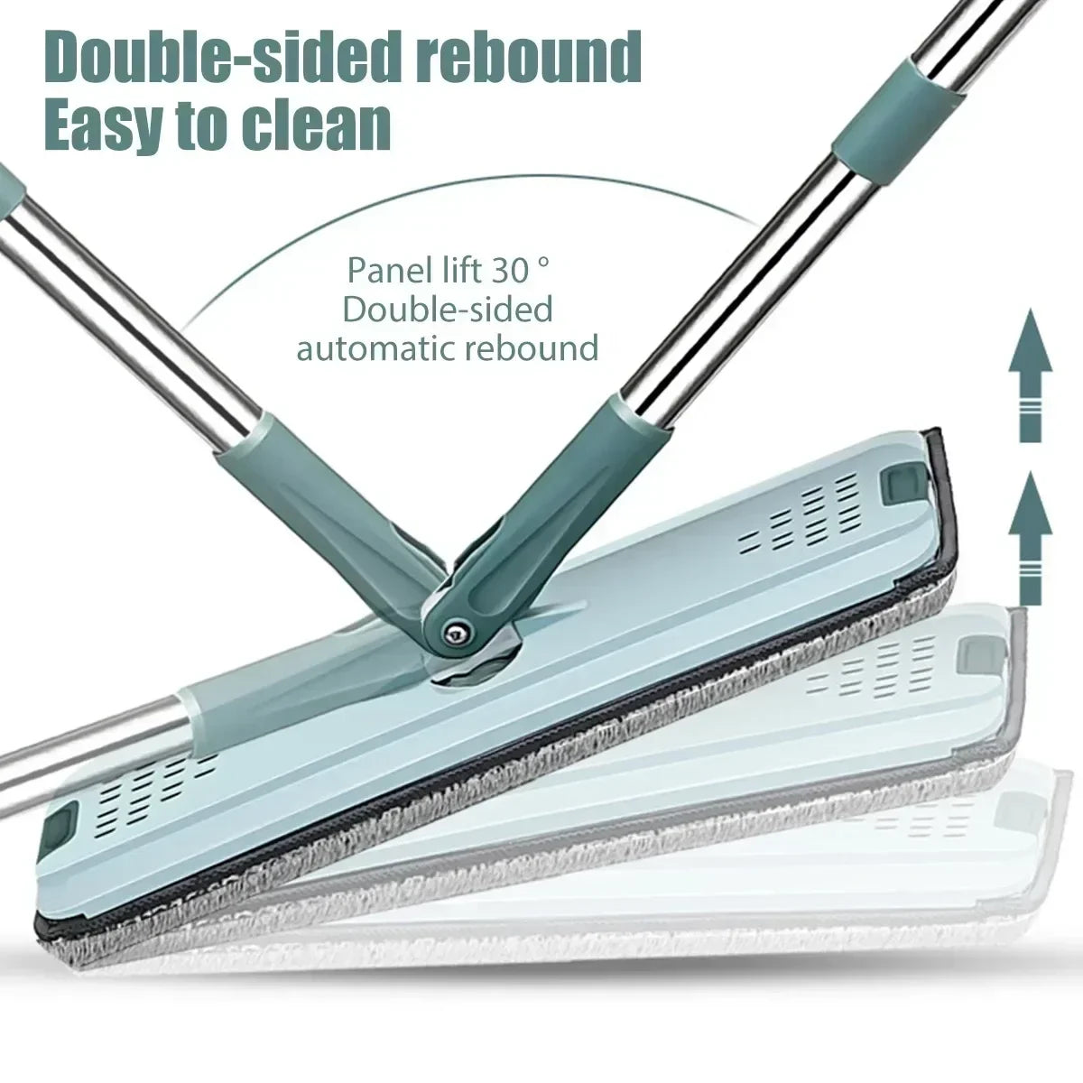 Flat Squeeze Mop with Bucket, Easy Wring, All-Purpose Floor Cleaning, Microfiber Pads, Wet or Dry,for Hardwood & Laminate Floors