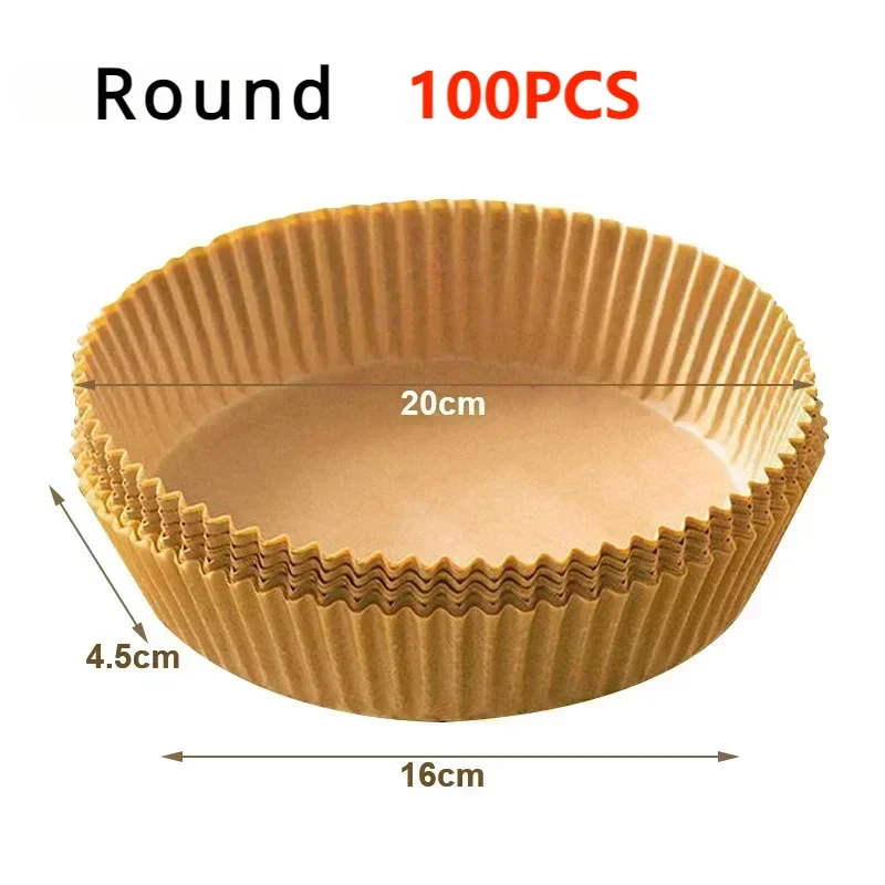 Air Fryer Disposable Paper Air Fryer Accessories Square Round Oil-proof Liner Non-Stick Mat for Kitchen Oven Baking